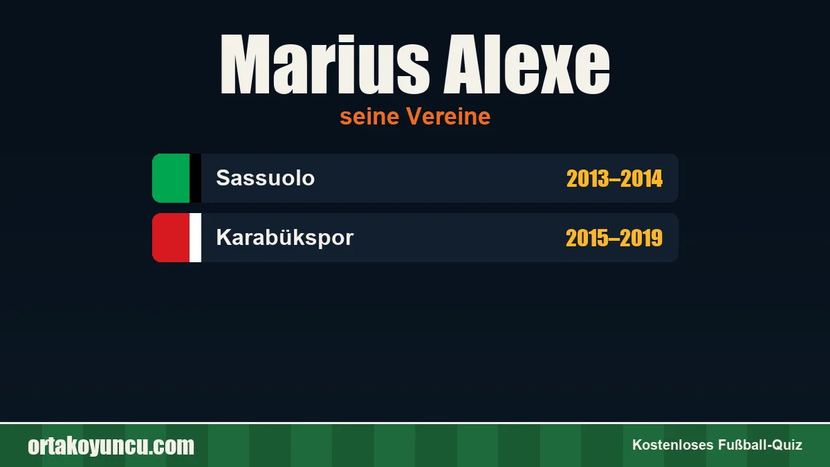 Marius Alexe: Vereine und Jahre
