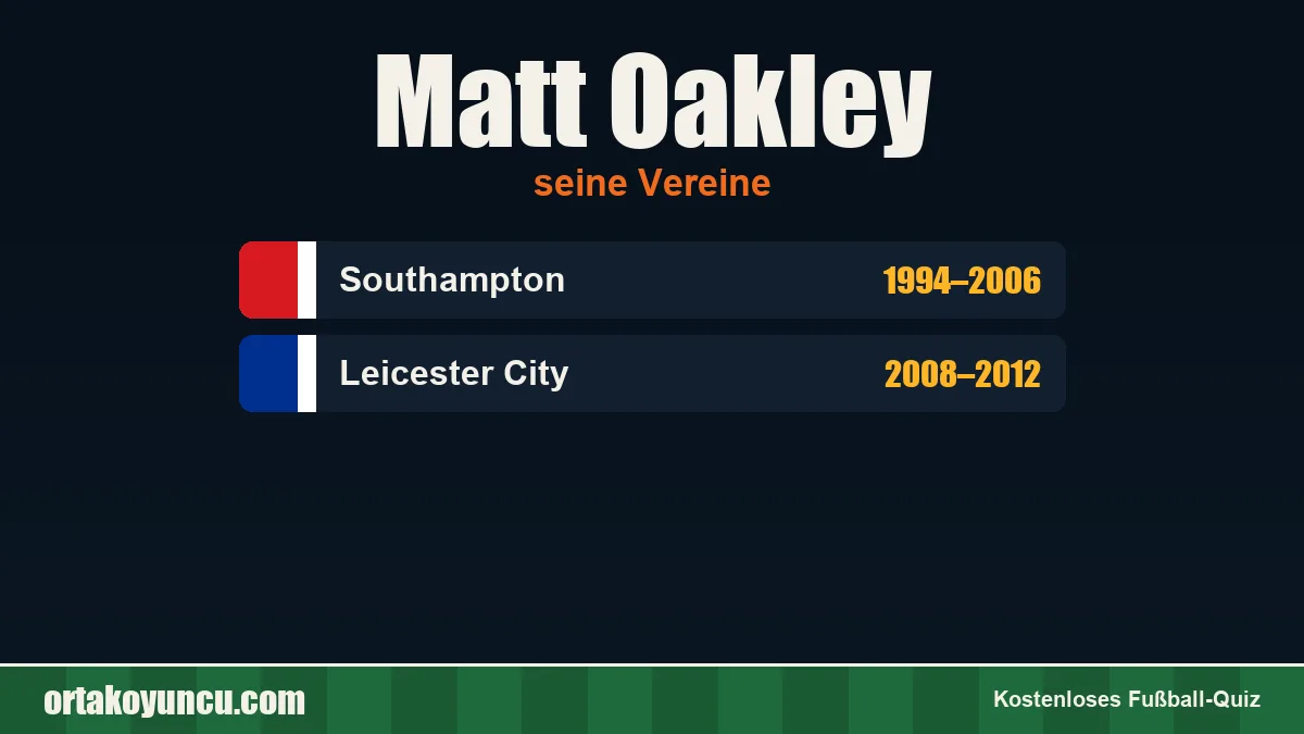 Matt Oakley: Vereine und Jahre