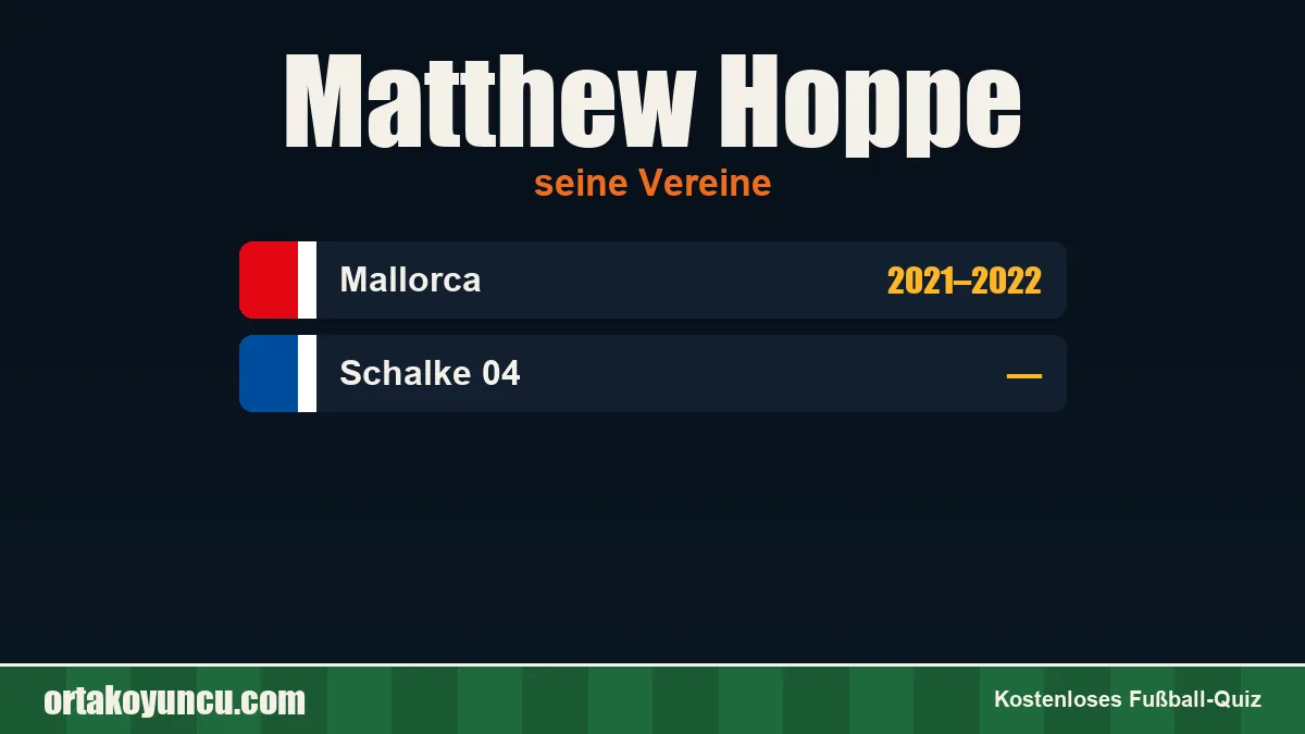 Matthew Hoppe: Vereine und Jahre