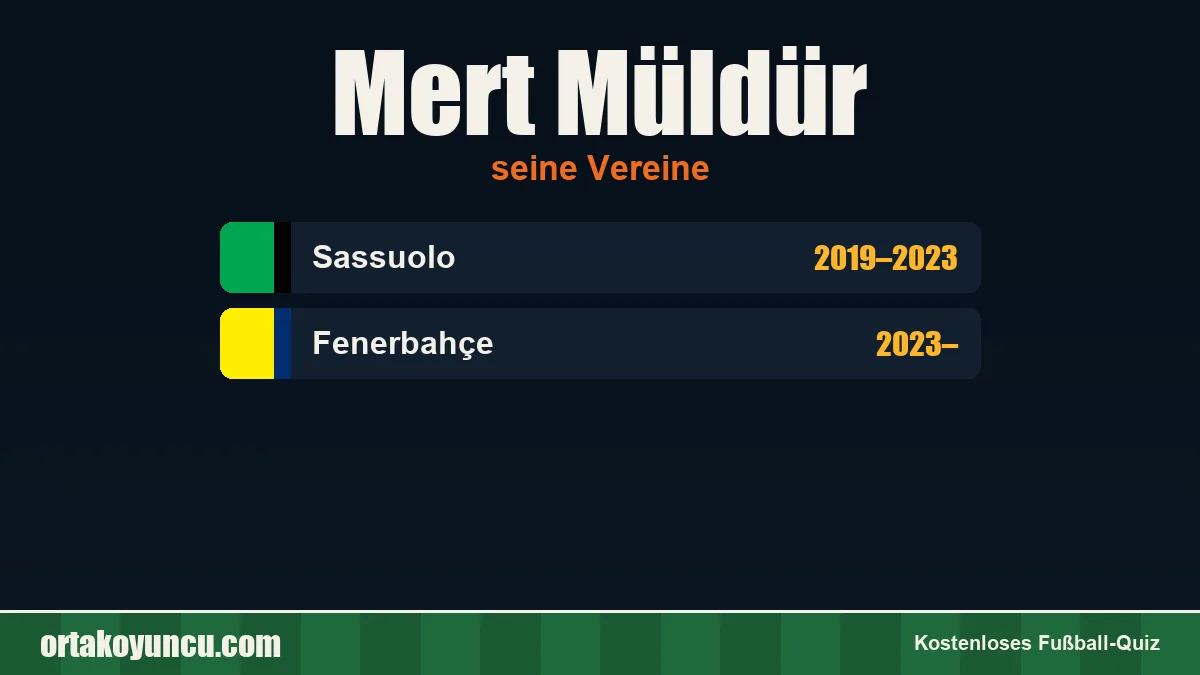 Mert Müldür: Vereine und Jahre