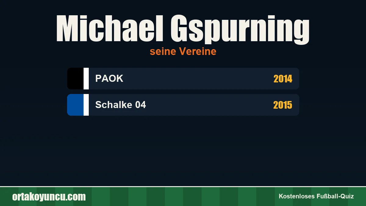 Michael Gspurning: Vereine und Jahre