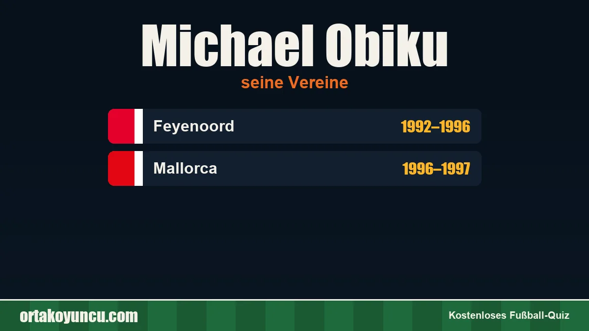 Michael Obiku: Vereine und Jahre