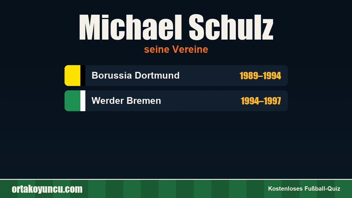Michael Schulz: Vereine und Jahre
