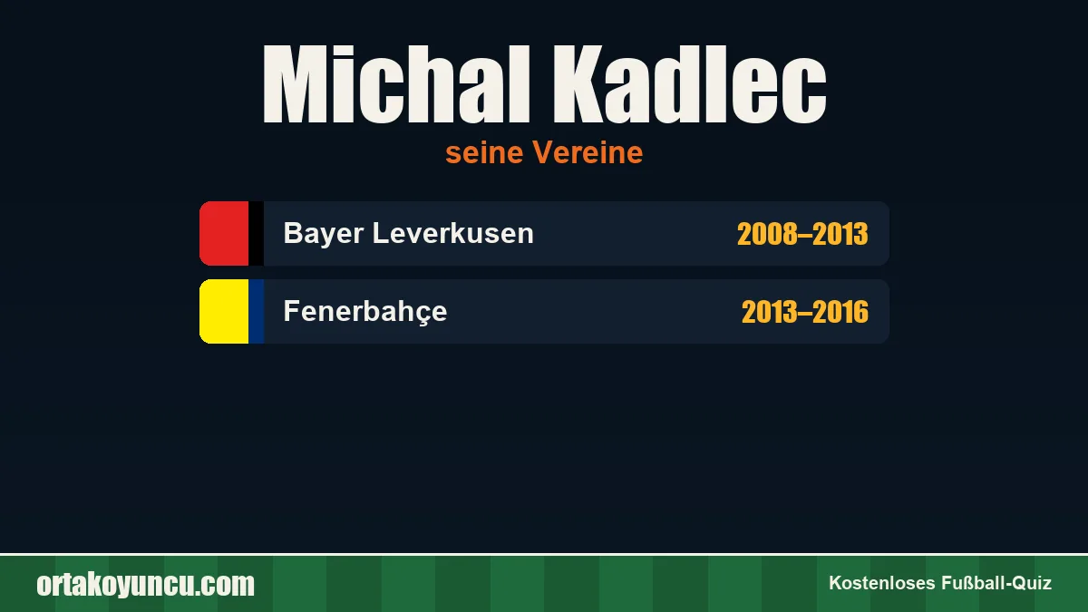 Michal Kadlec: Vereine und Jahre