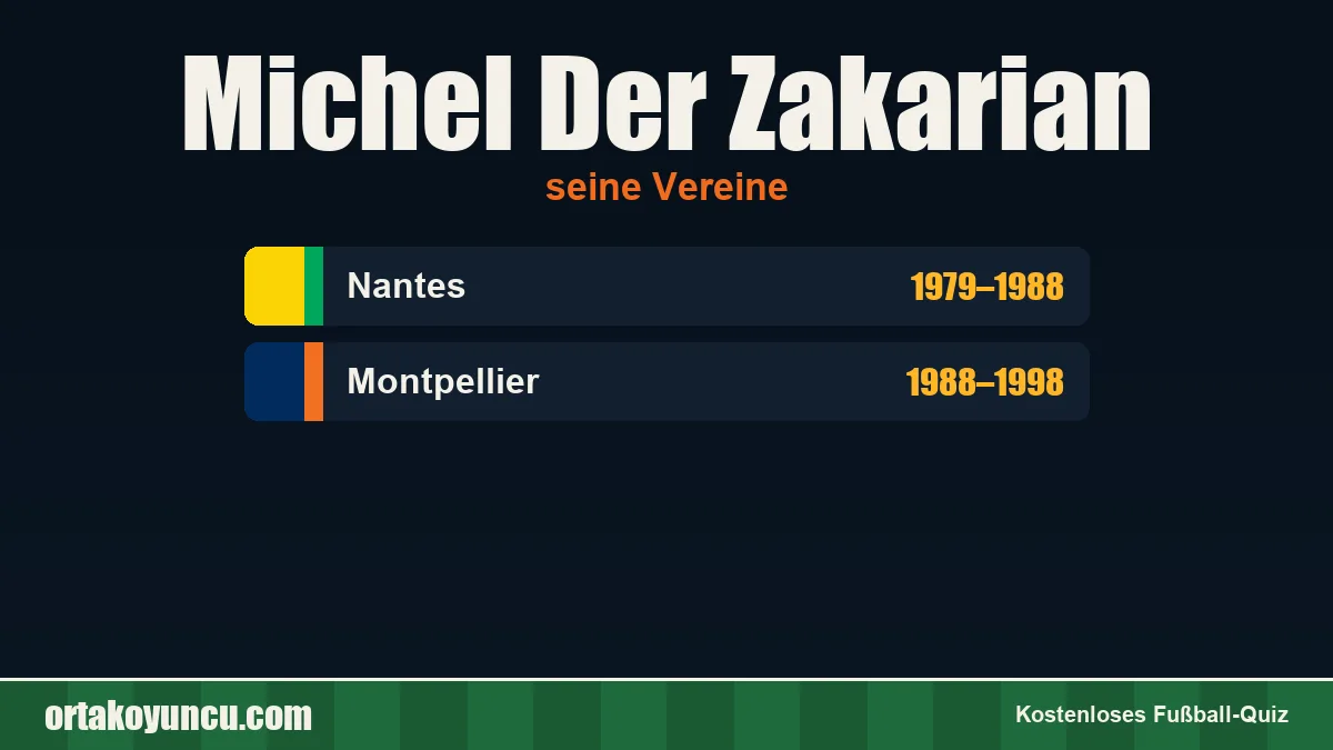 Michel Der Zakarian: Vereine und Jahre