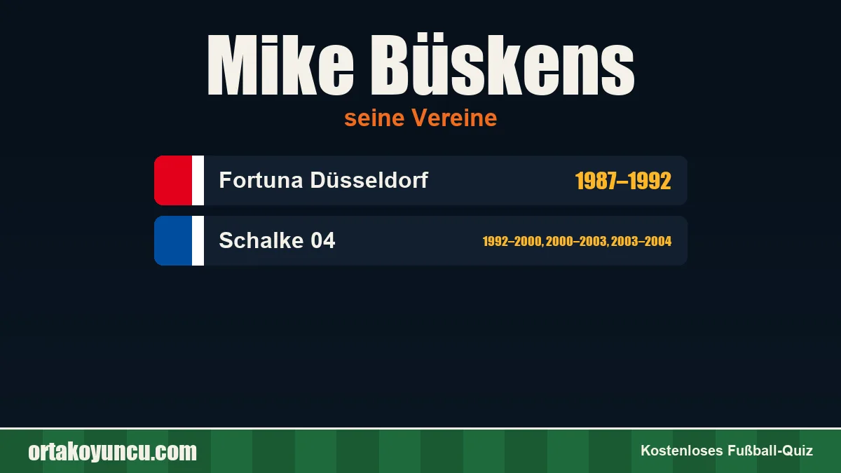 Mike Büskens: Vereine und Jahre