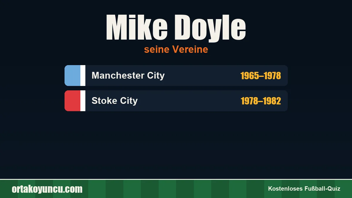 Mike Doyle: Vereine und Jahre