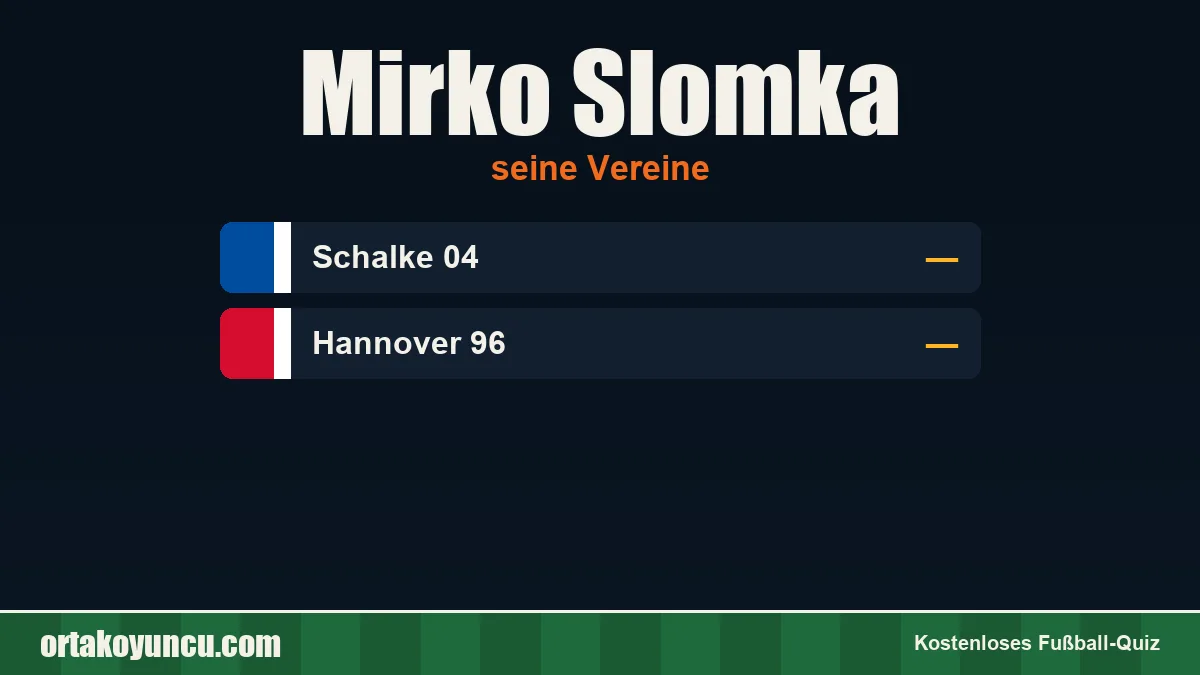Mirko Slomka: Vereine und Jahre