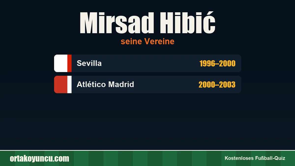 Mirsad Hibić: Vereine und Jahre