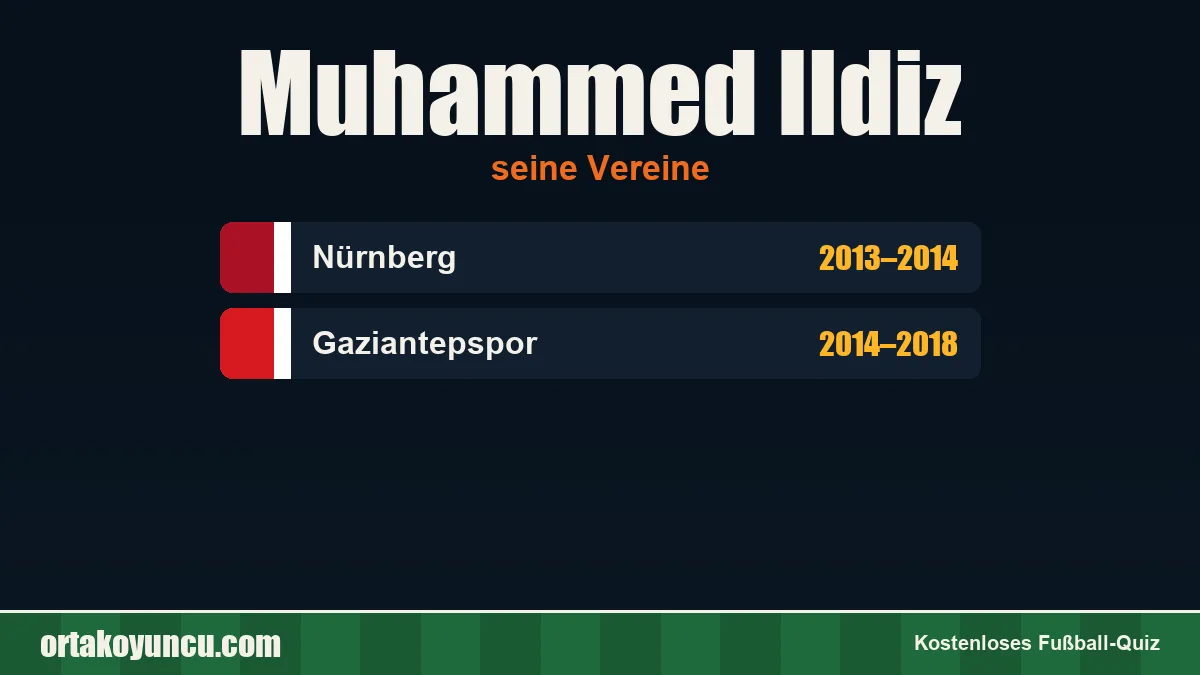 Muhammed Ildiz: Vereine und Jahre
