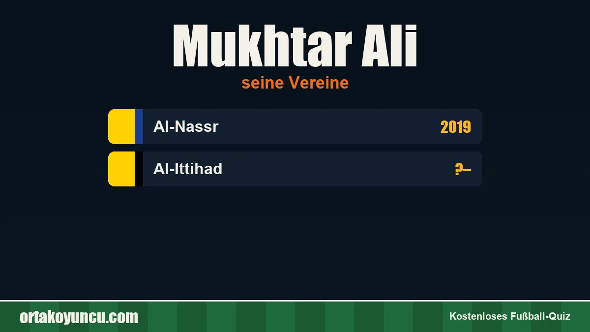 Mukhtar Ali: Vereine und Jahre