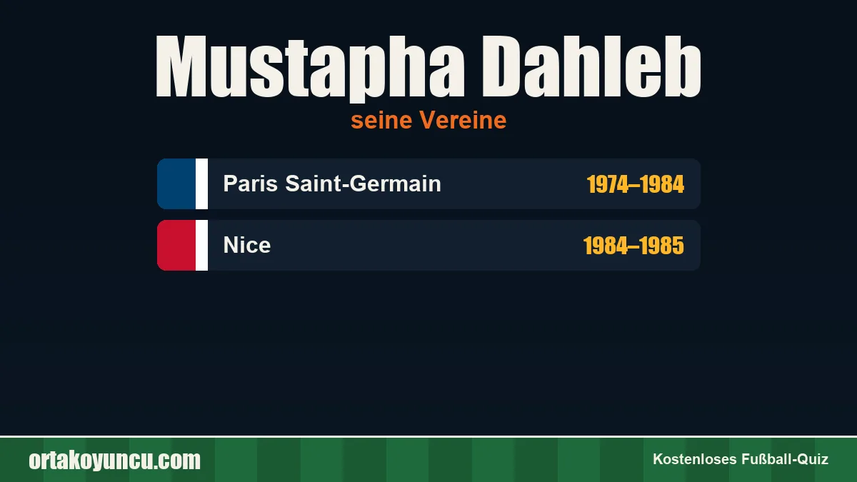 Mustapha Dahleb: Vereine und Jahre