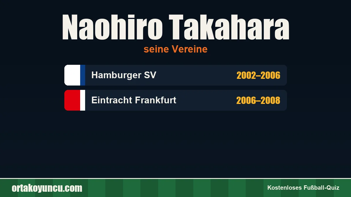 Naohiro Takahara: Vereine und Jahre