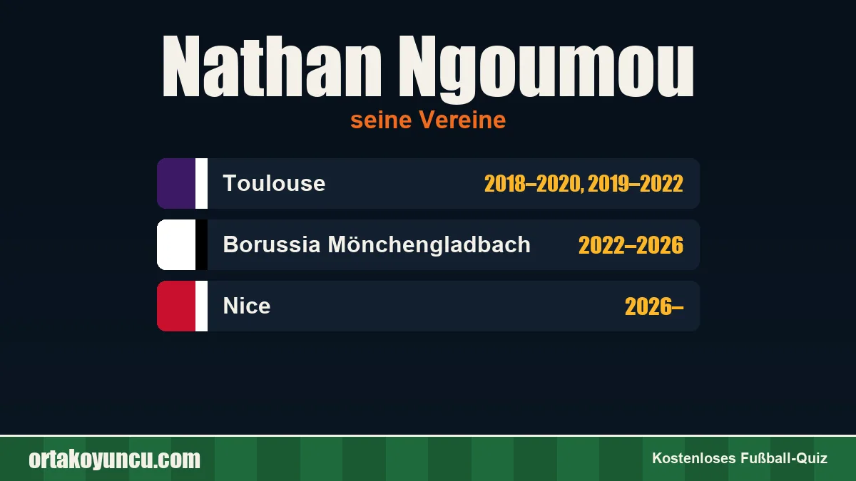 Nathan Ngoumou: Vereine und Jahre