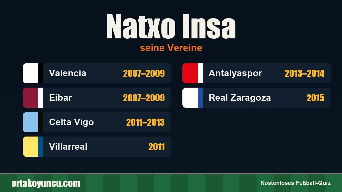 Natxo Insa: Vereine und Jahre