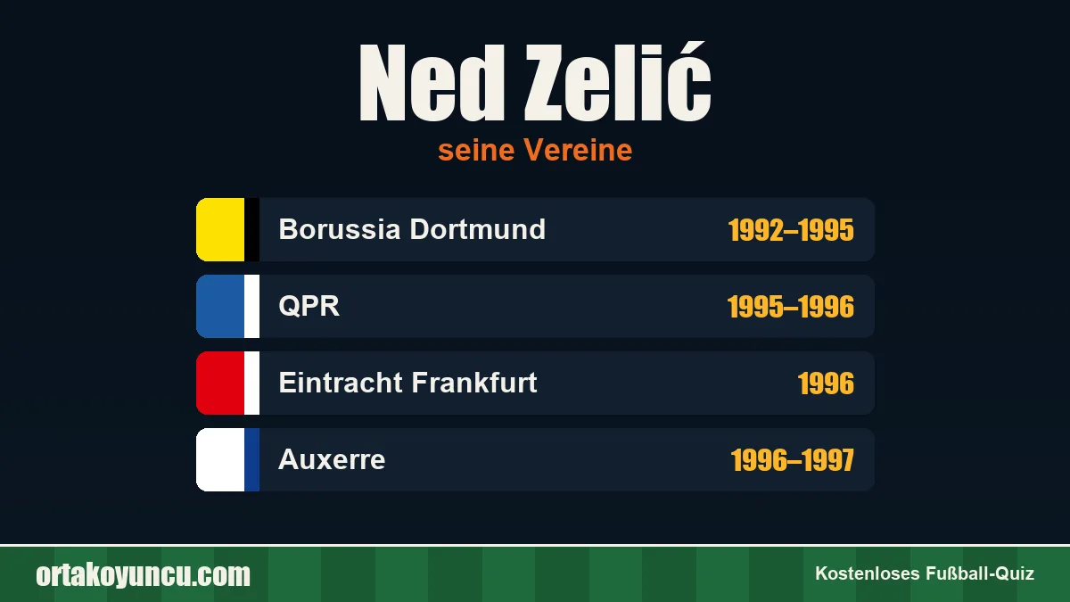 Ned Zelić: Vereine und Jahre
