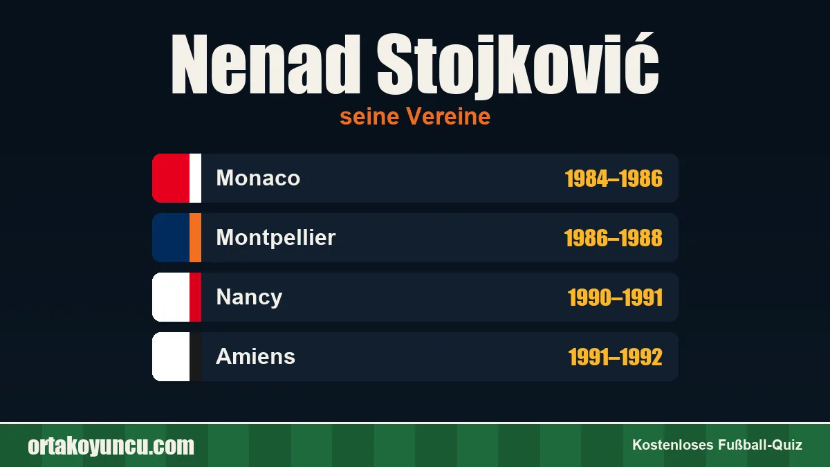 Nenad Stojković: Vereine und Jahre