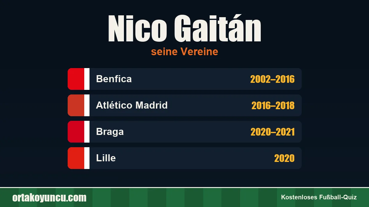 Nico Gaitán: Vereine und Jahre