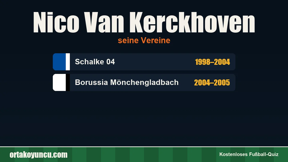 Nico Van Kerckhoven: Vereine und Jahre