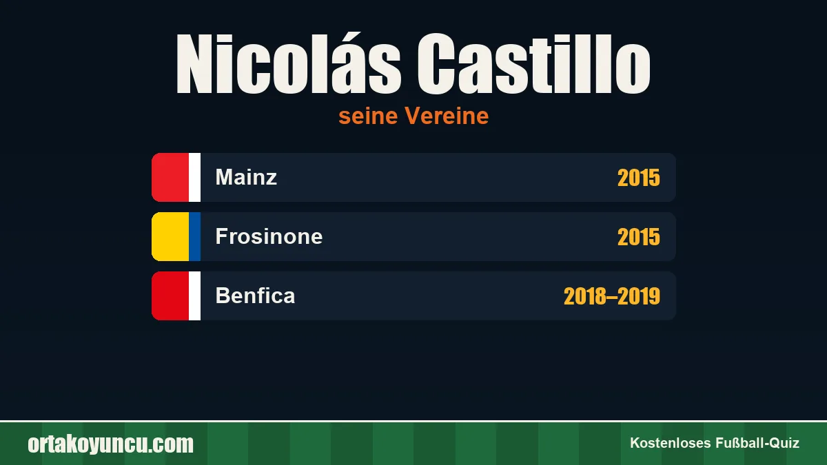Nicolás Castillo: Vereine und Jahre
