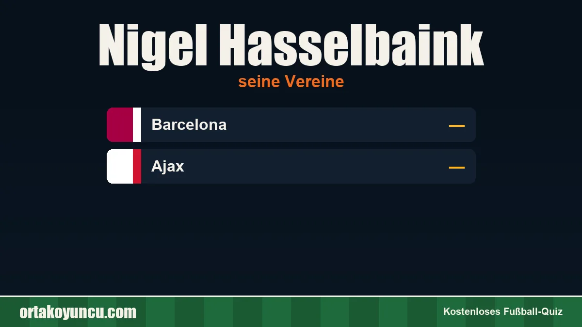 Nigel Hasselbaink: Vereine und Jahre