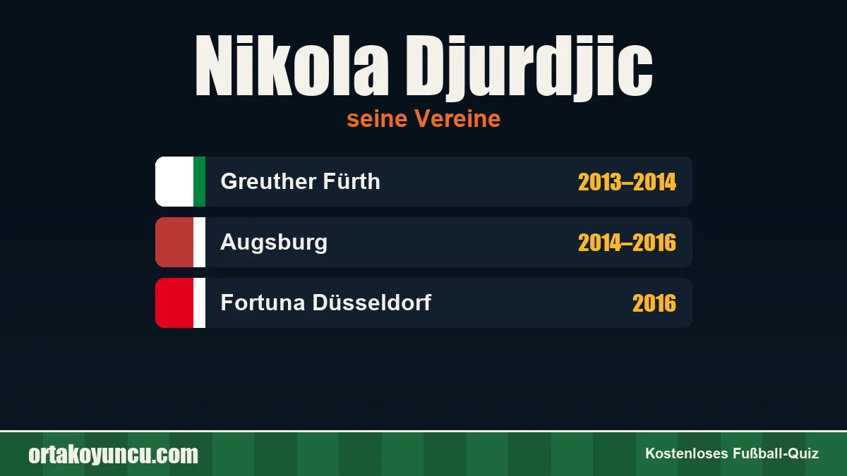 Nikola Djurdjic: Vereine und Jahre