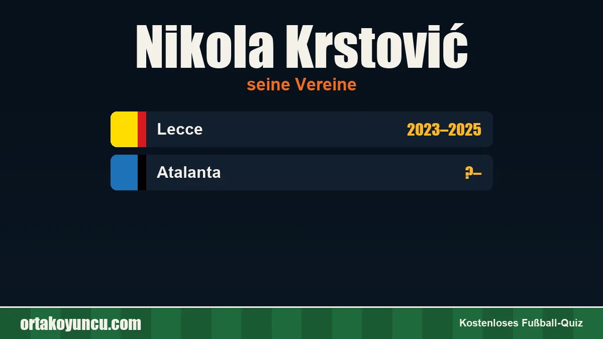 Nikola Krstović: Vereine und Jahre