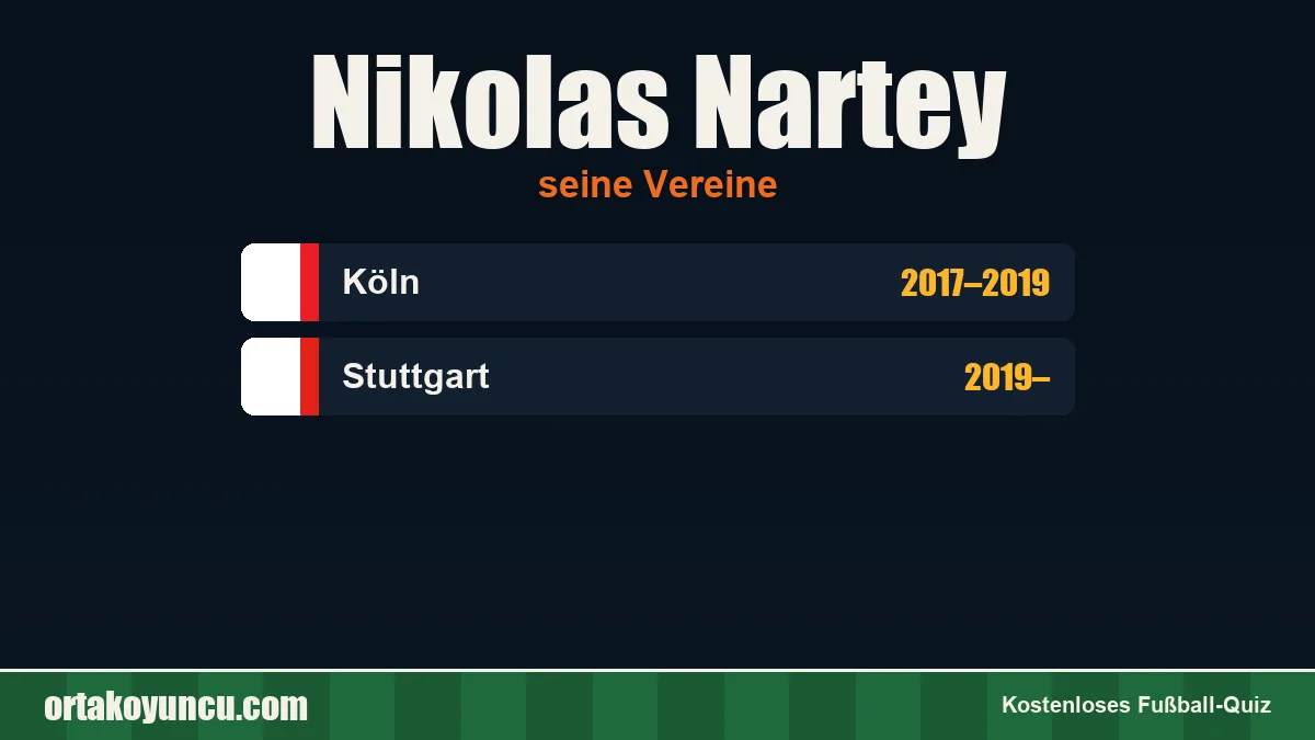 Nikolas Nartey: Vereine und Jahre