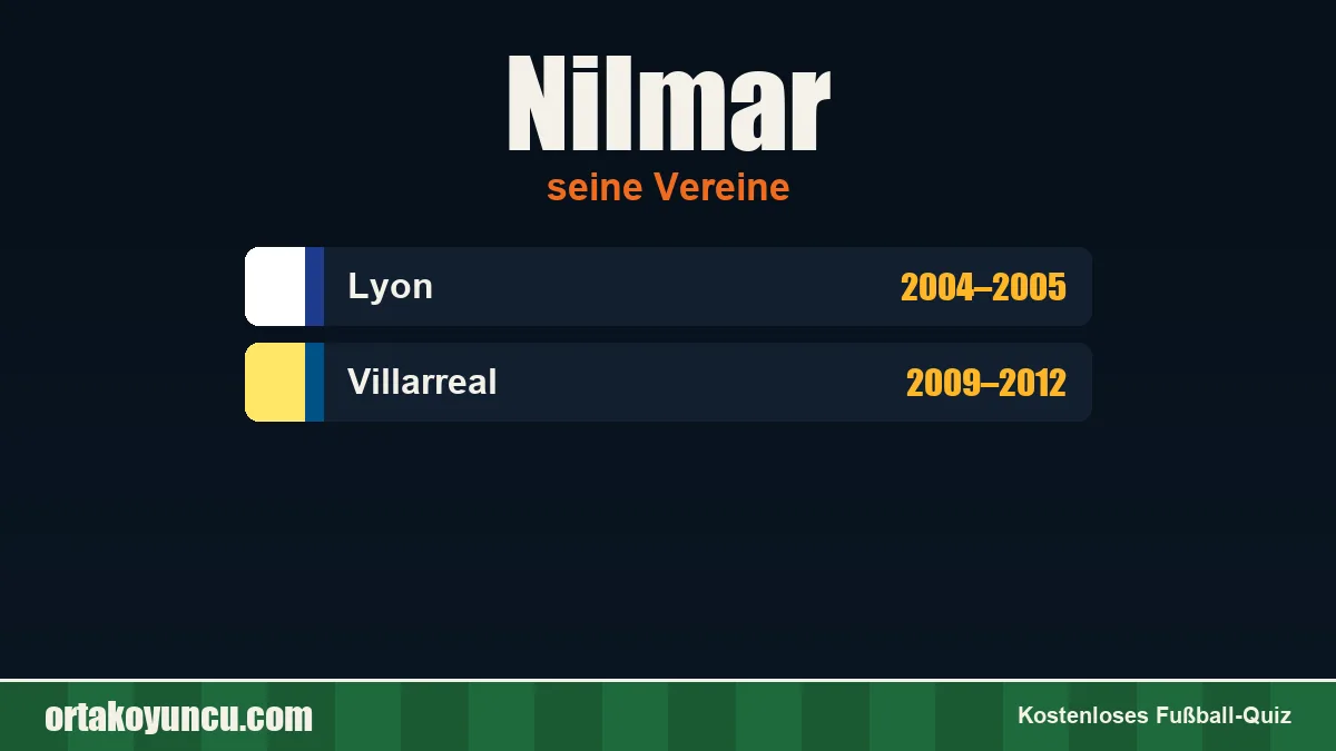 Nilmar: Vereine und Jahre