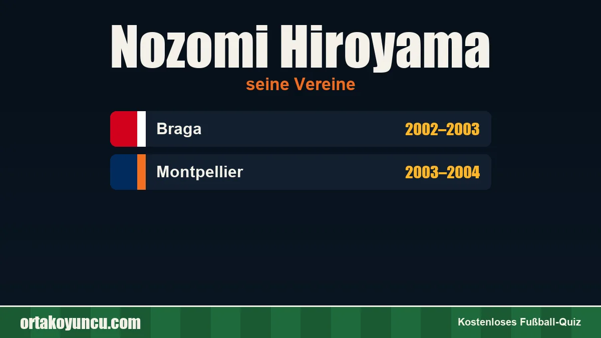 Nozomi Hiroyama: Vereine und Jahre