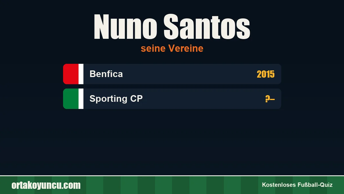 Nuno Santos: Vereine und Jahre