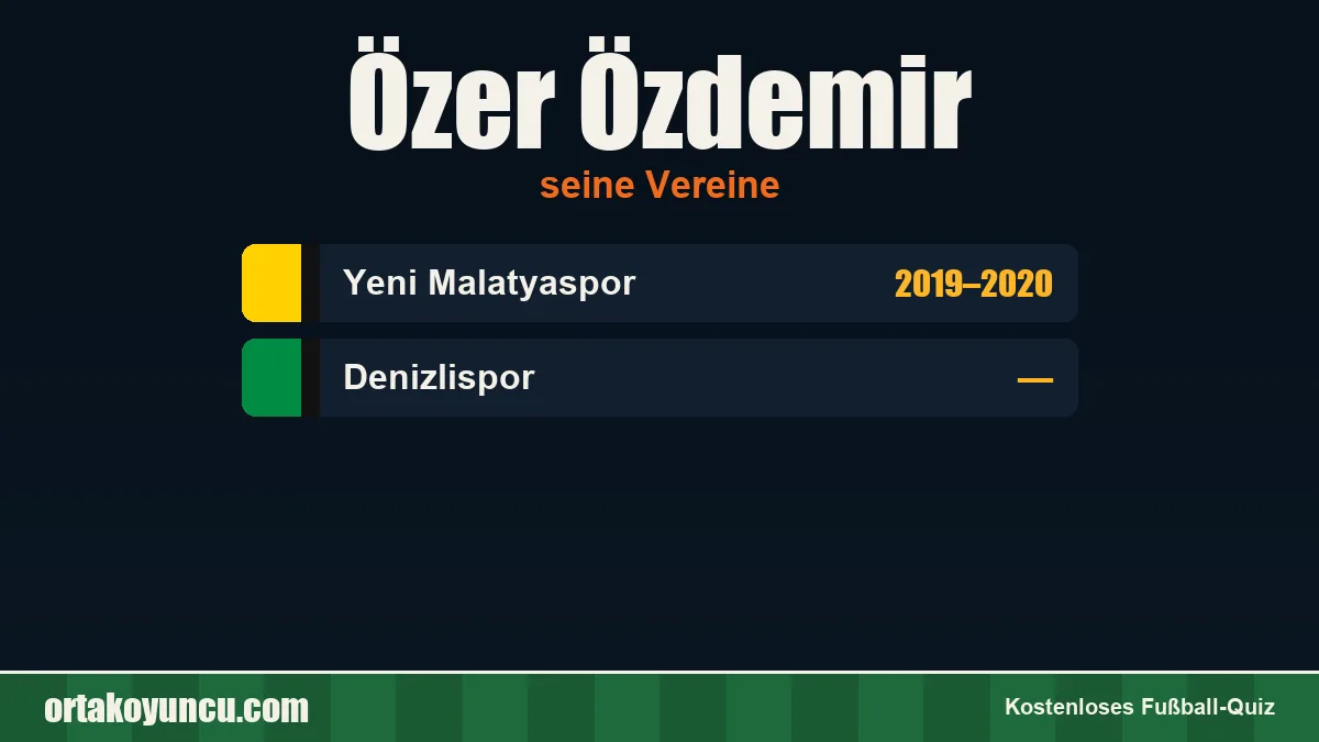 Özer Özdemir: Vereine und Jahre