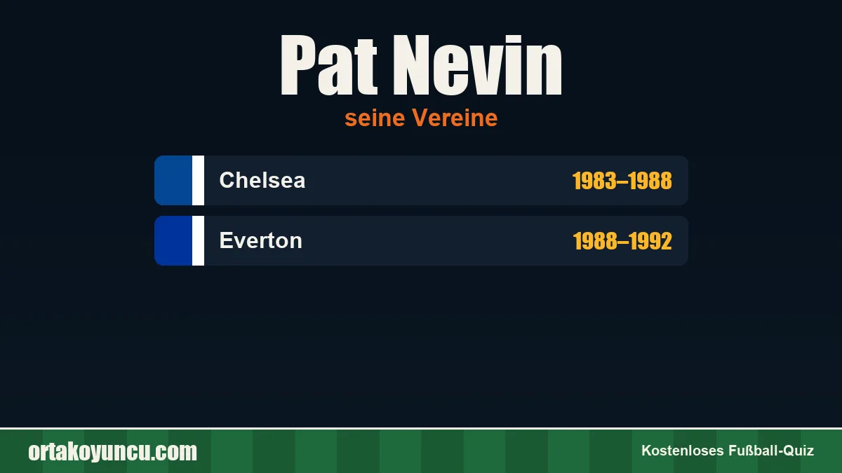 Pat Nevin: Vereine und Jahre