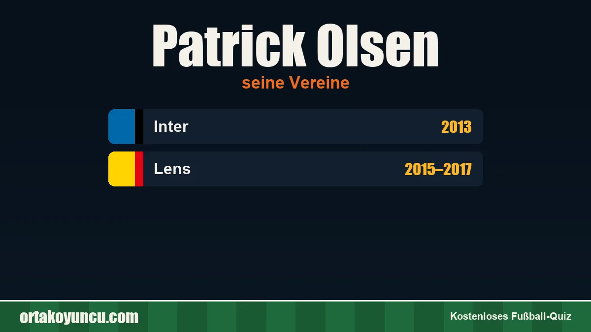 Patrick Olsen: Vereine und Jahre