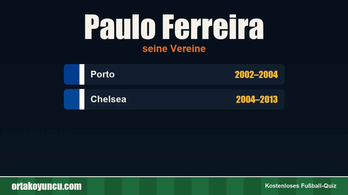 Paulo Ferreira: Vereine und Jahre