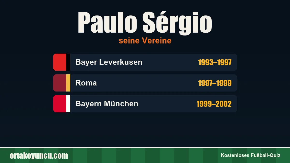 Paulo Sérgio: Vereine und Jahre