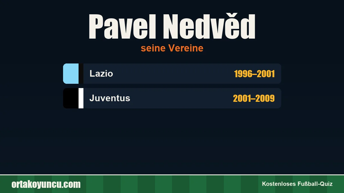 Pavel Nedvěd: Vereine und Jahre
