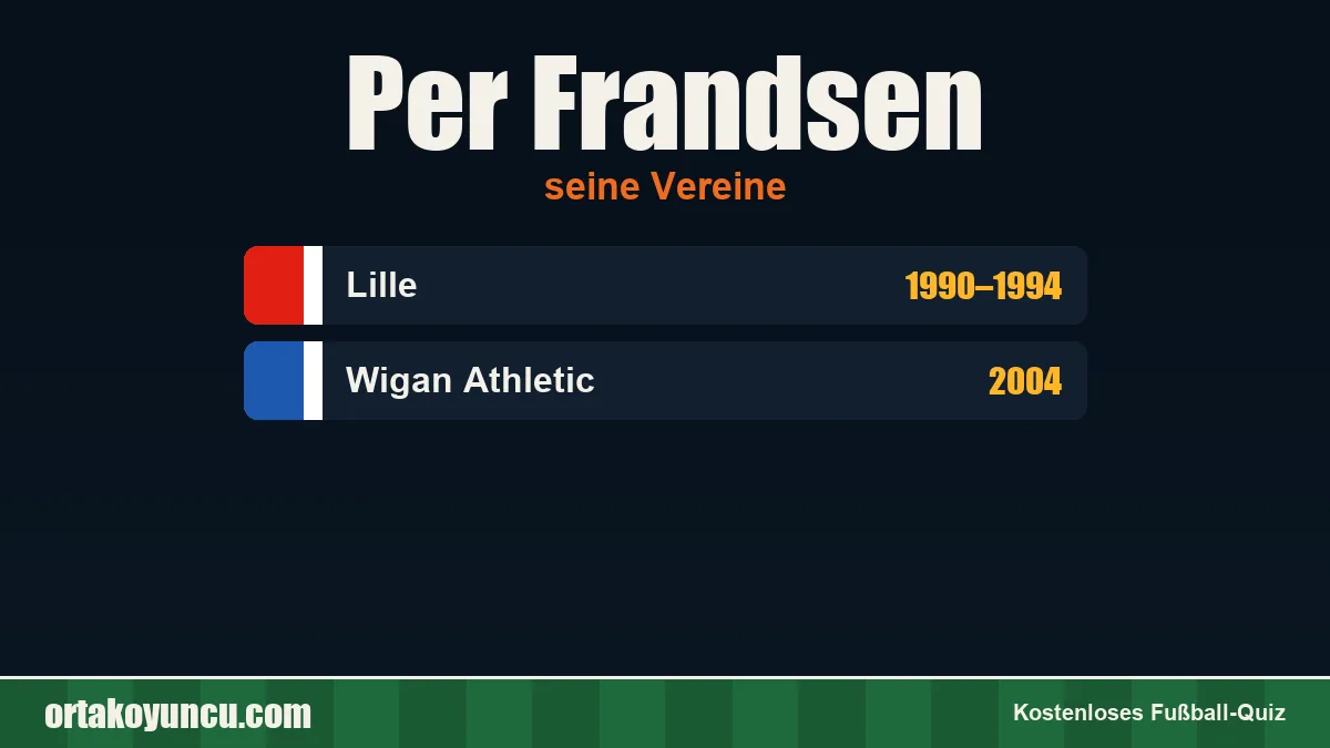 Per Frandsen: Vereine und Jahre