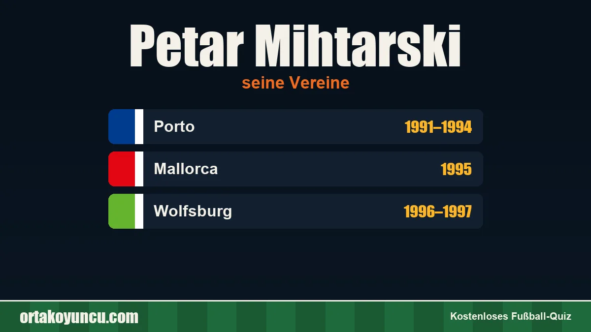 Petar Mihtarski: Vereine und Jahre