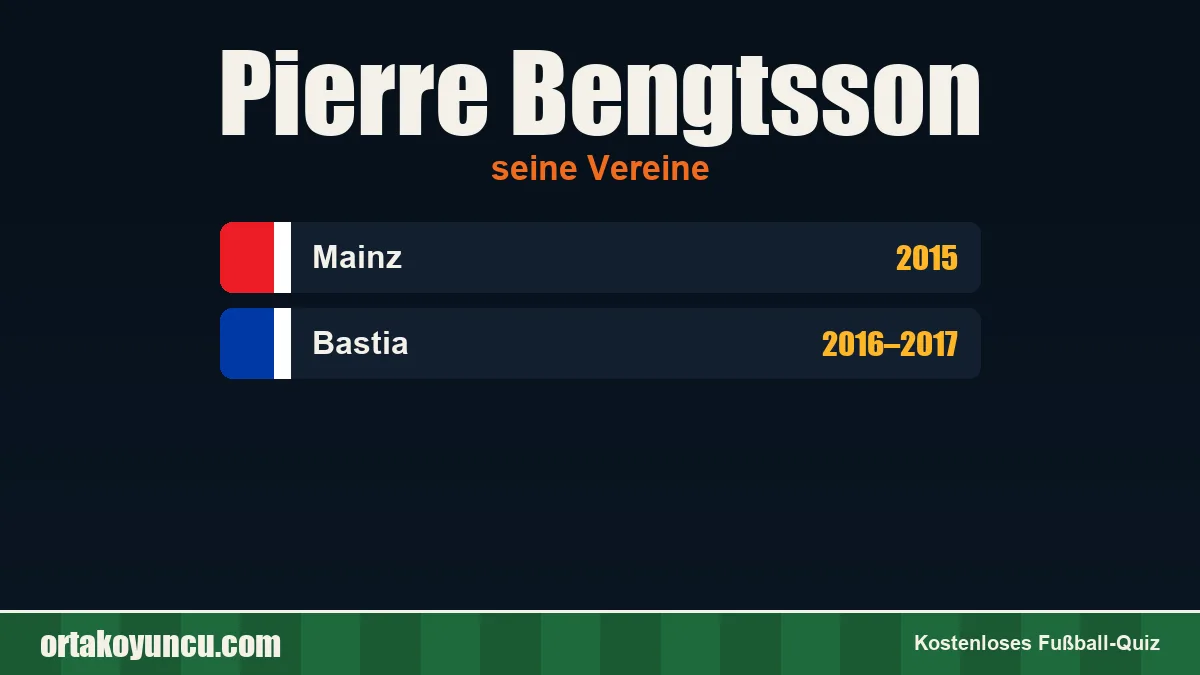 Pierre Bengtsson: Vereine und Jahre