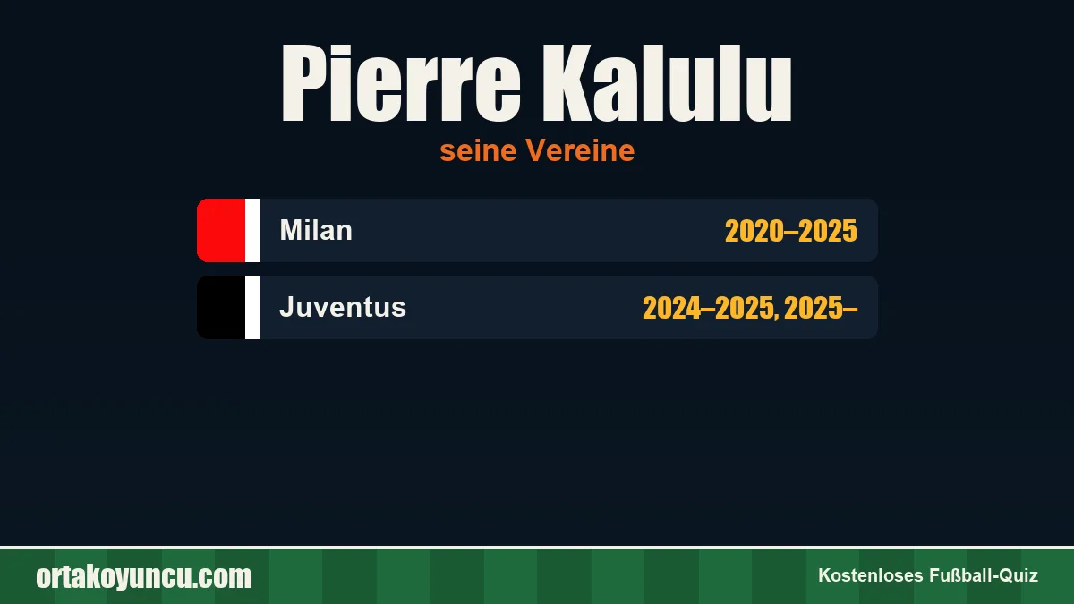 Pierre Kalulu: Vereine und Jahre
