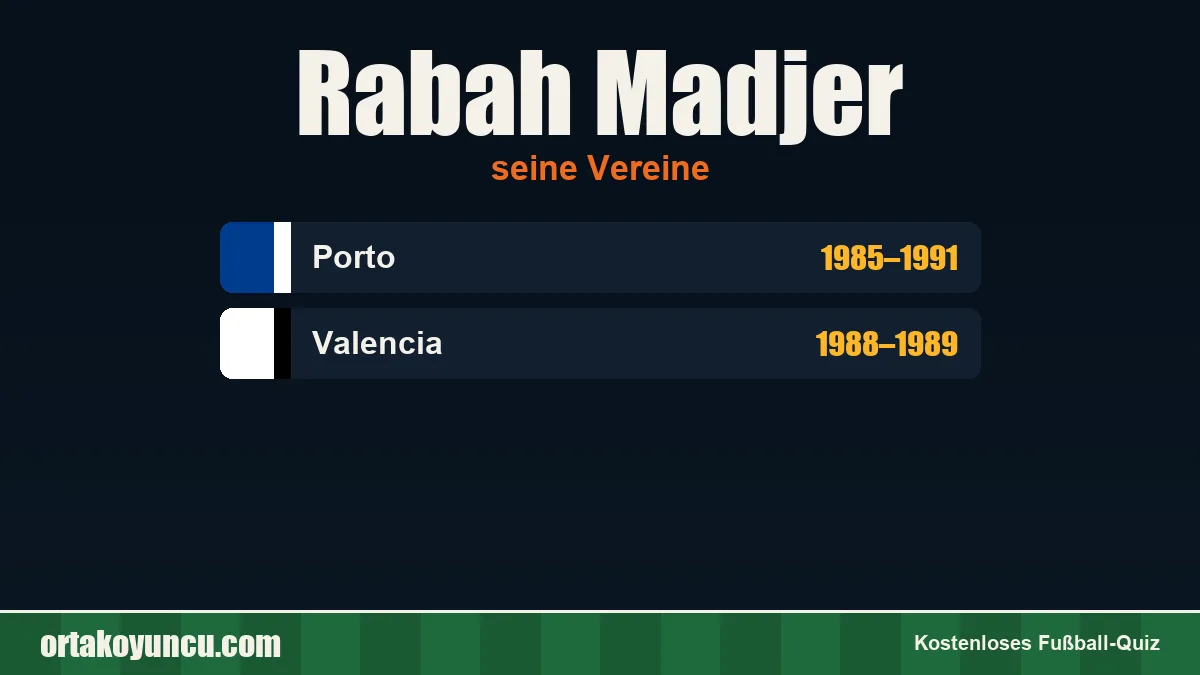 Rabah Madjer: Vereine und Jahre