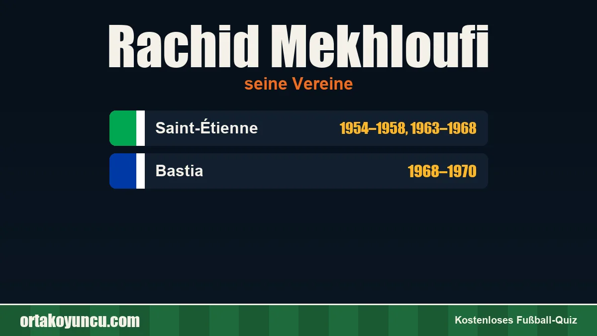Rachid Mekhloufi: Vereine und Jahre