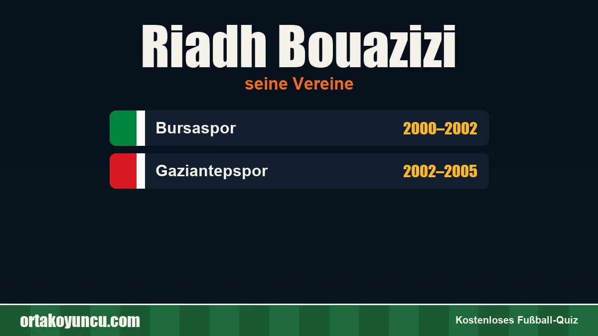 Riadh Bouazizi: Vereine und Jahre