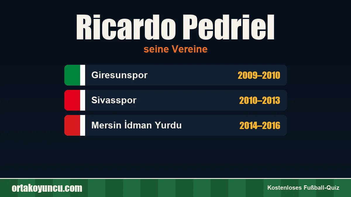 Ricardo Pedriel: Vereine und Jahre