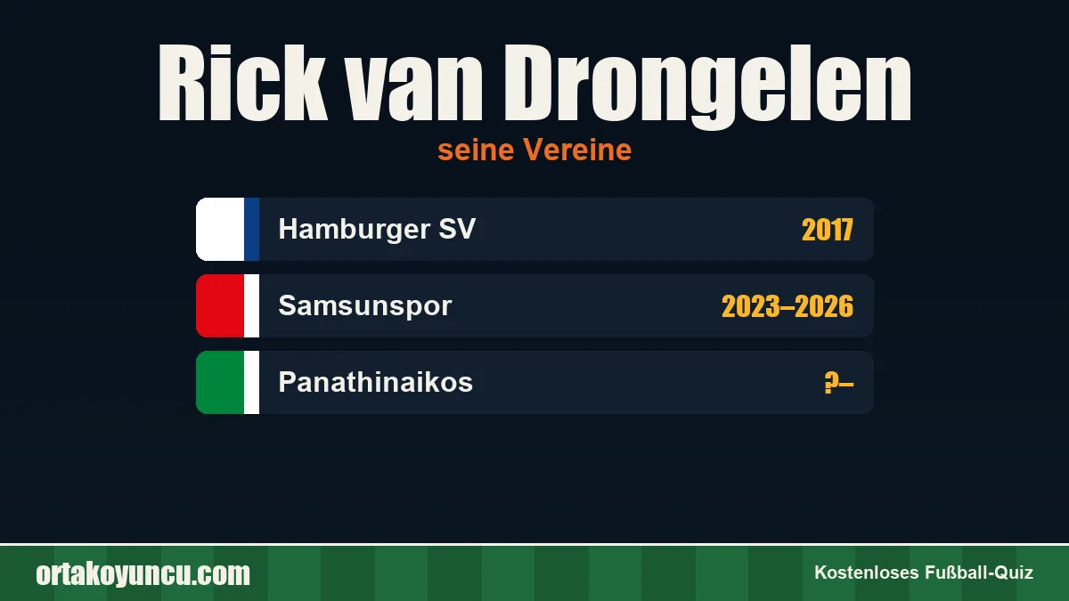 Rick van Drongelen: Vereine und Jahre