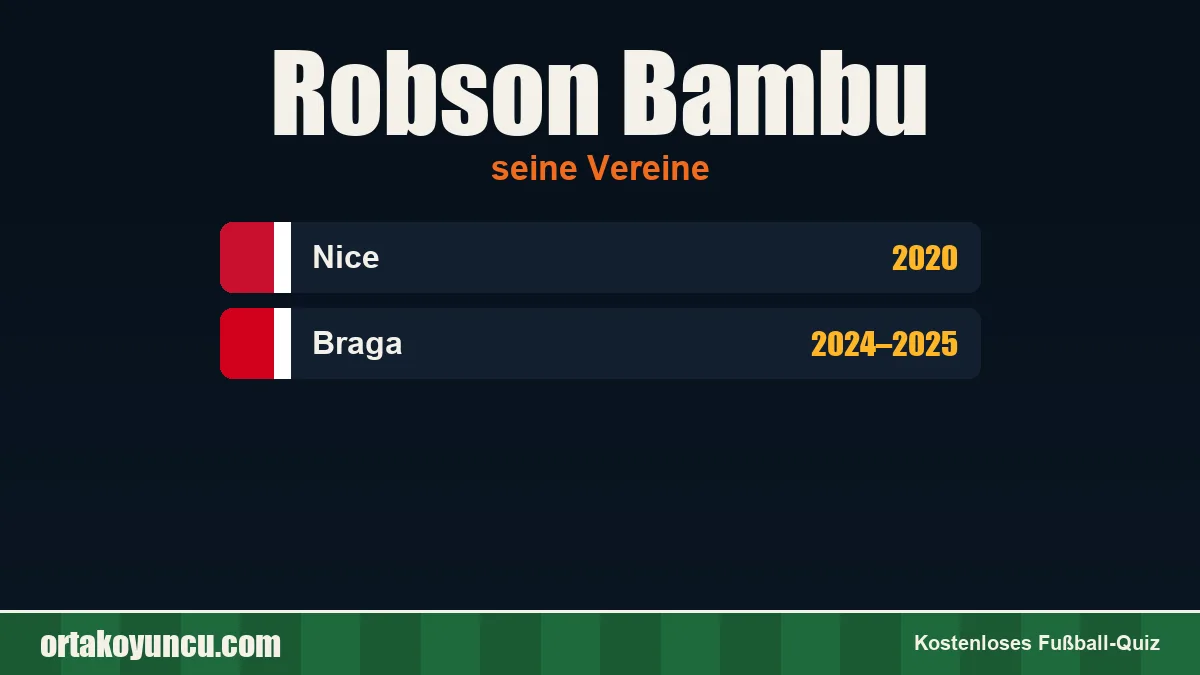 Robson Bambu: Vereine und Jahre