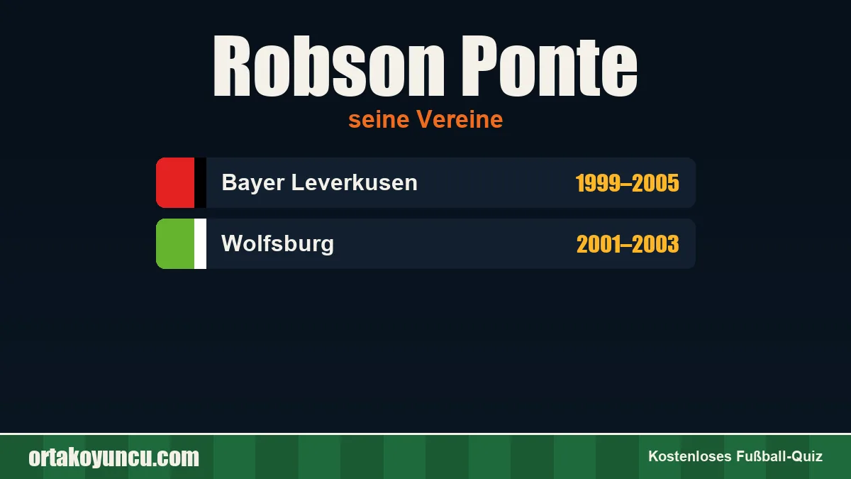 Robson Ponte: Vereine und Jahre