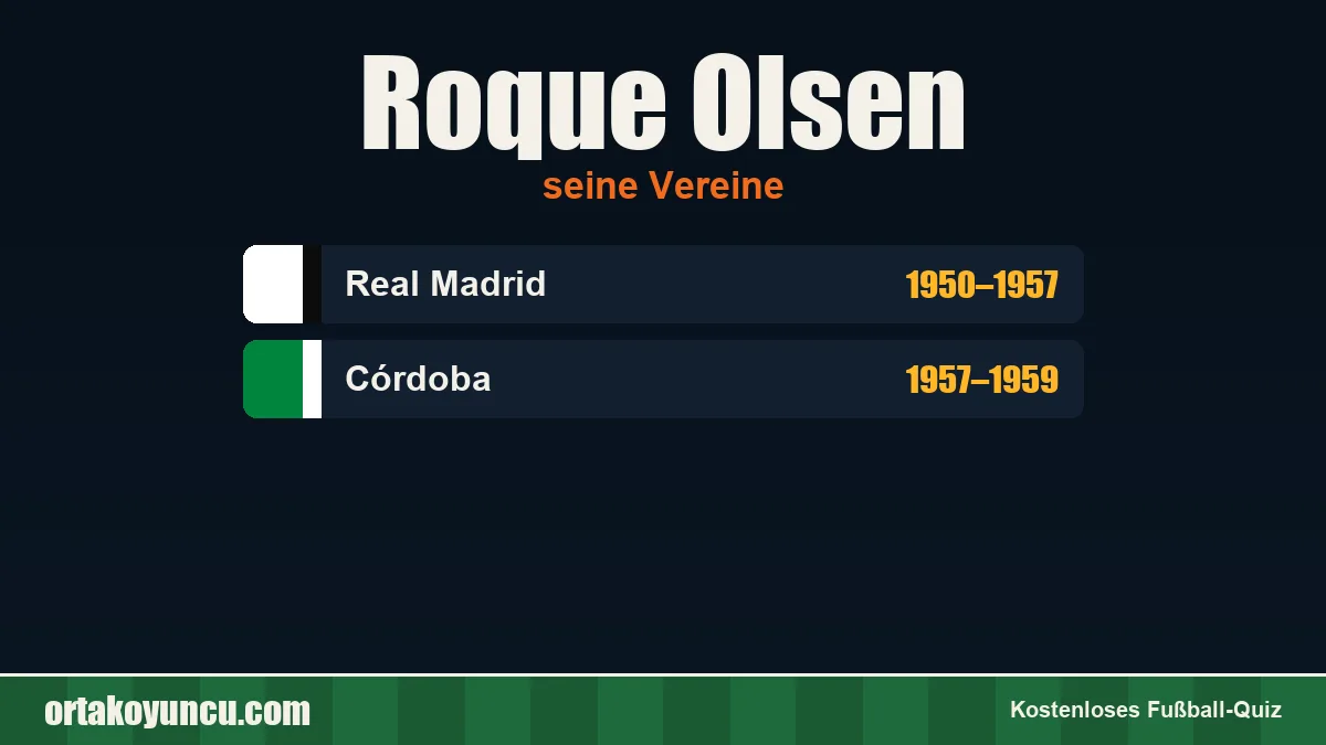 Roque Olsen: Vereine und Jahre