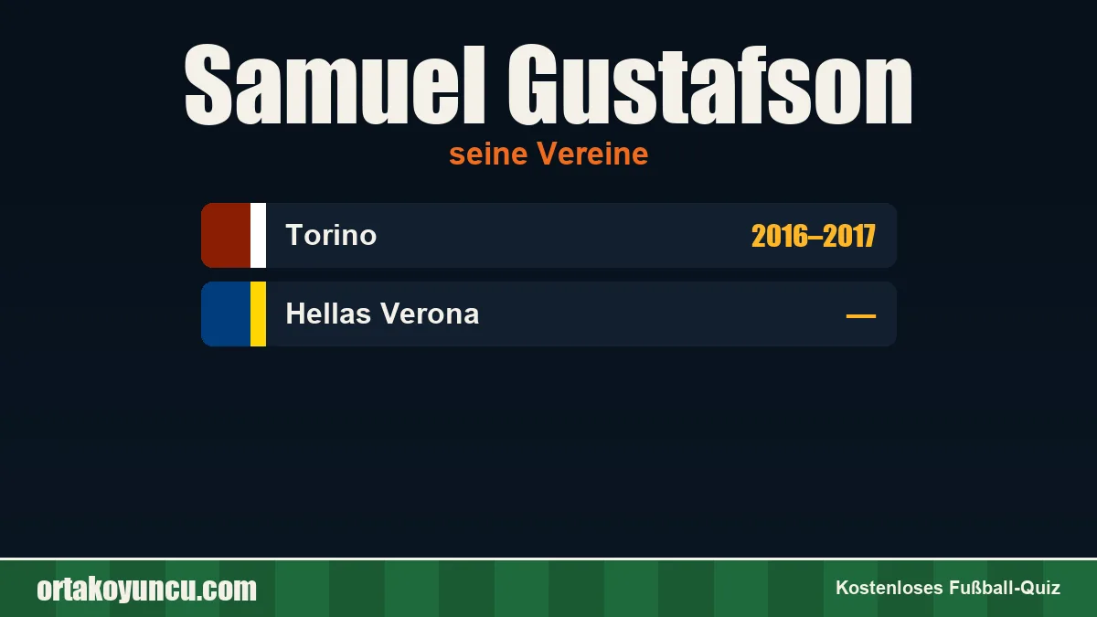Samuel Gustafson: Vereine und Jahre
